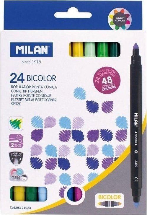 Bicolor markers double-sided 48 colors 24