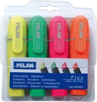 Milan Fluo highlighter flat 4 colors