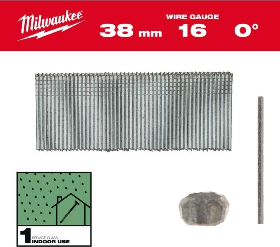 MILWAUKEE PINS 16G/38mm/0° FOR M18 FN16GS