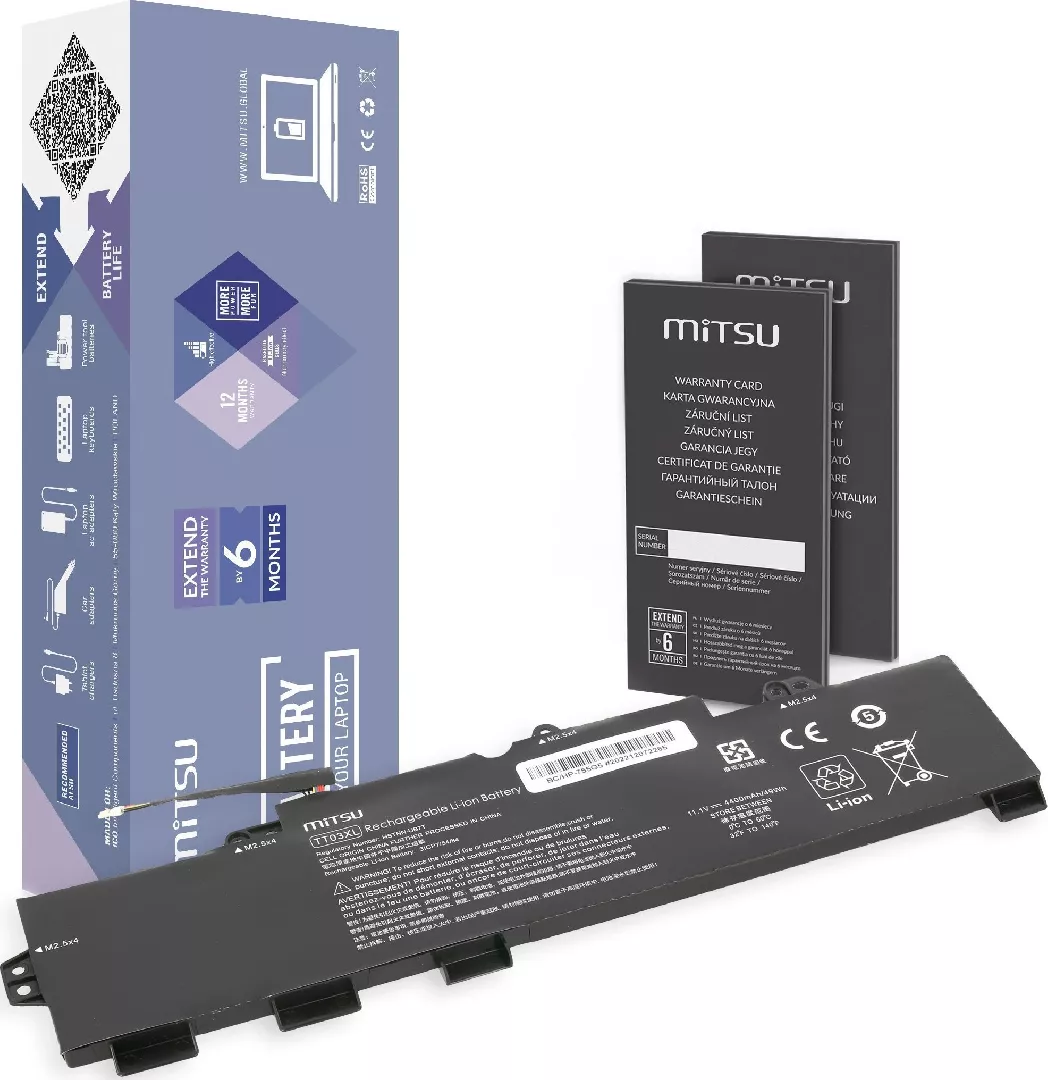 Bateria Mitsu Bateria TT03XL do HP