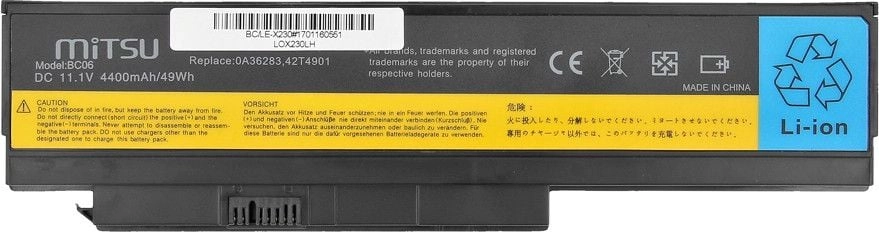 Bateria Mitsu do Lenovo X230  4400