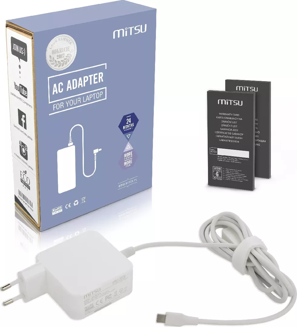 Zasilacz USB Type C 45W Biały