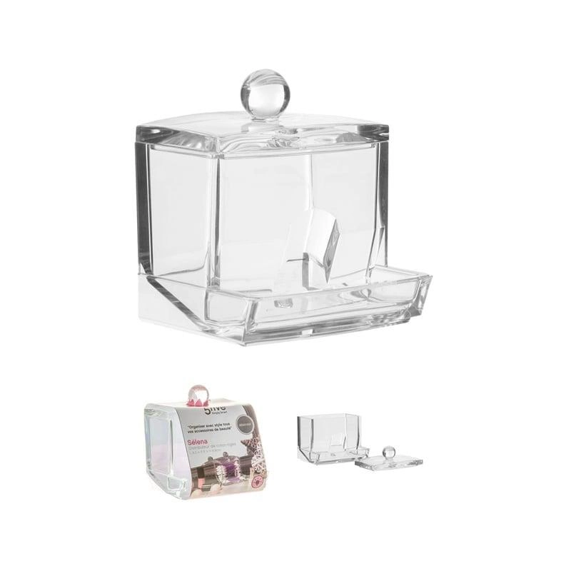 TRANSPARENT SQUARE BOX FOR COTTON 155904