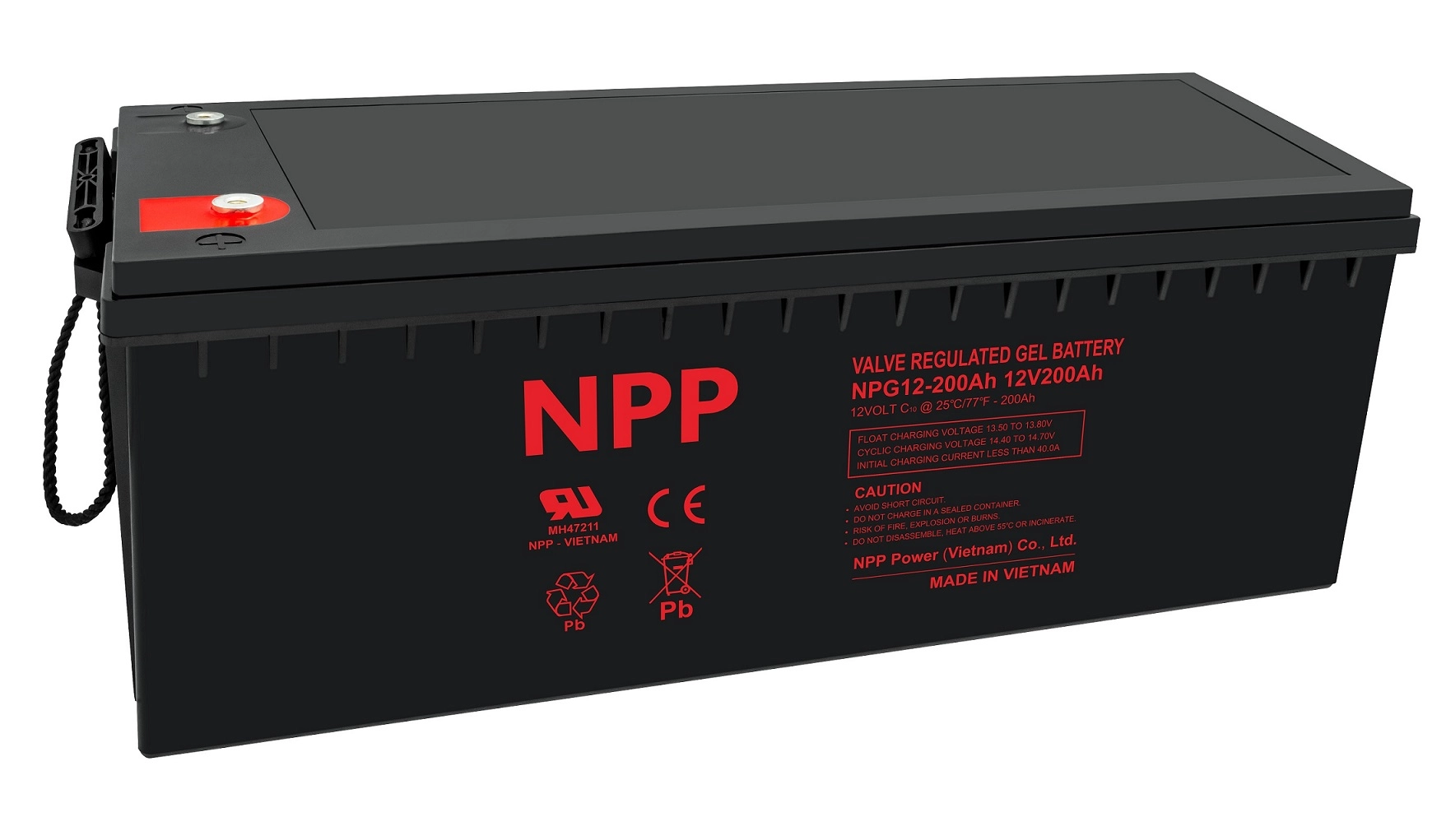 Akumulators 12V 200Ah T16(M8) Pb GEL