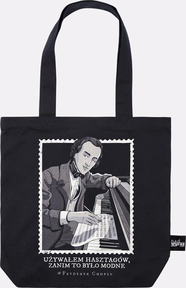 Fryderyk Chopin black cotton bag 13407710