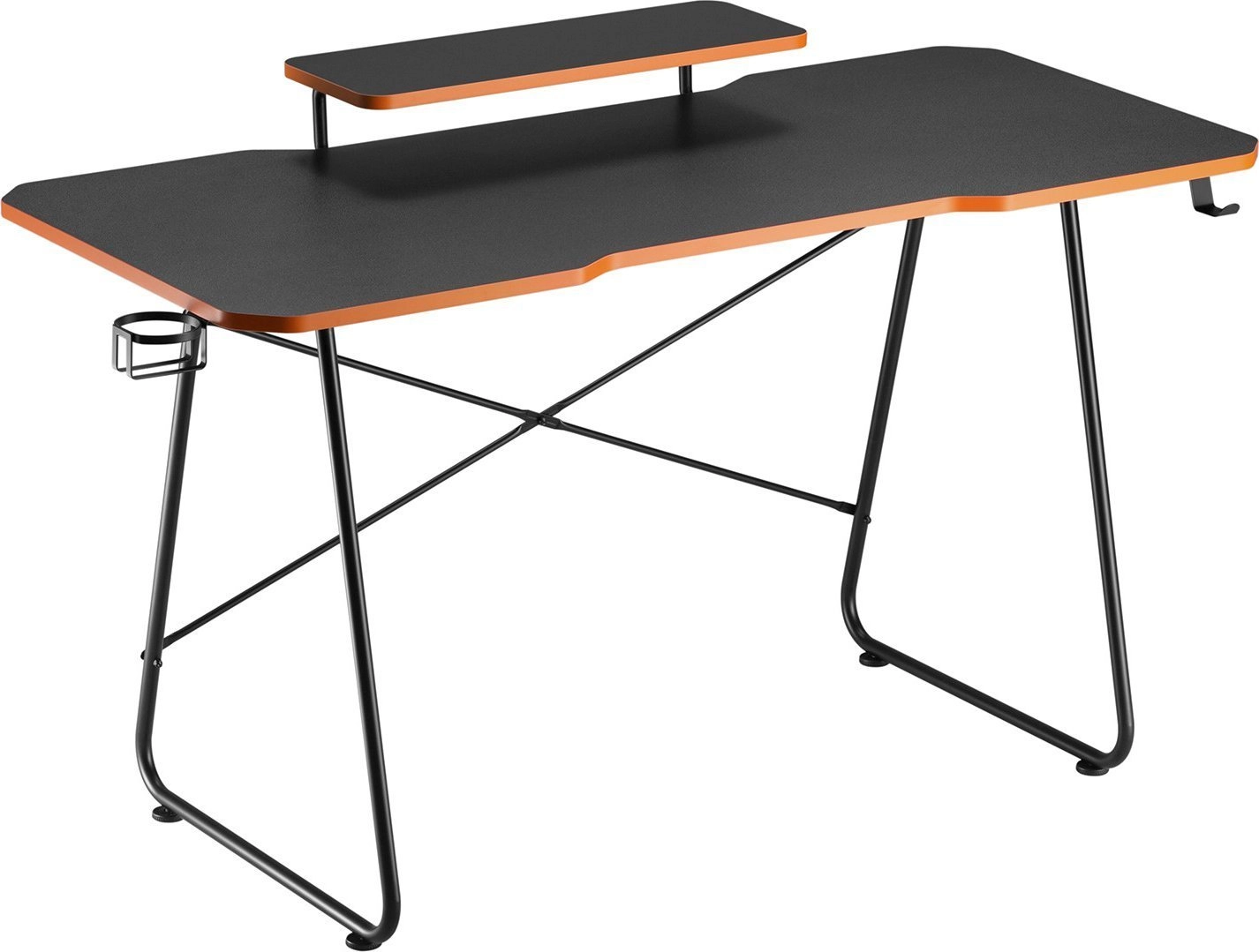 Gaming desk with a shelf for