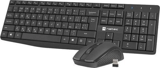 2IN1 SET NATEC SQUID BLACK KEYBOARD+MOUSE