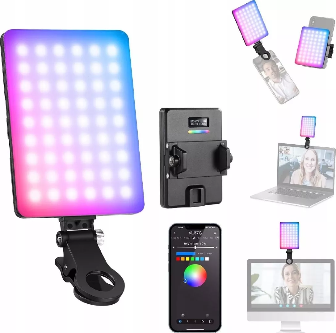 Lampa LED RGB 5W Selfie Vlog