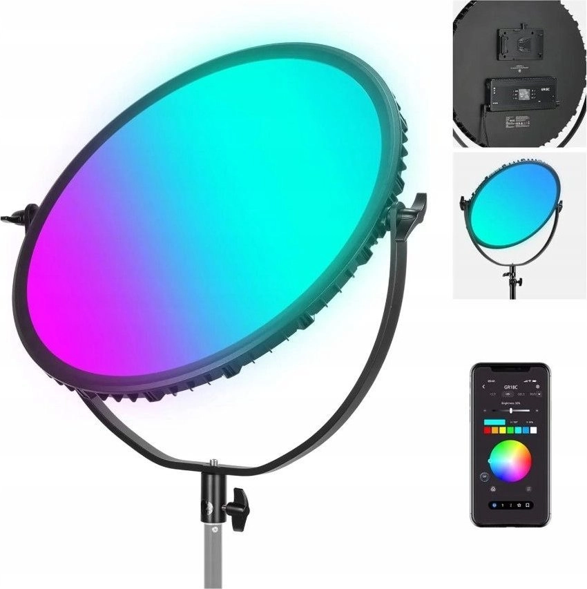 Lampa Okrągła Led Edge-lit Rgb Bluetooth