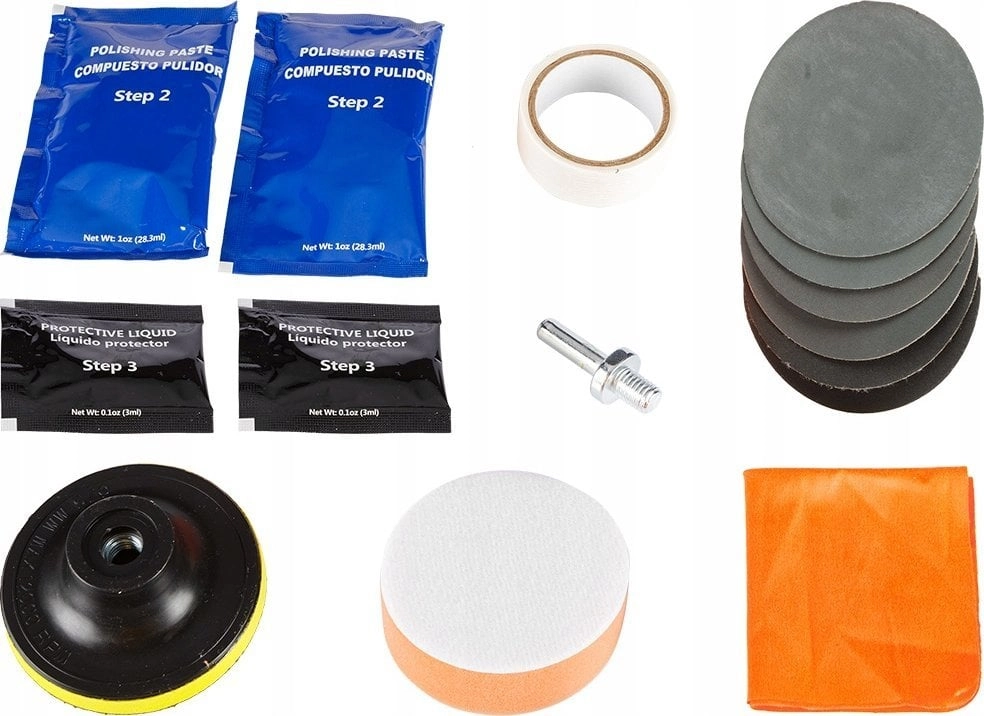 Car headlight regeneration kit  15 elements