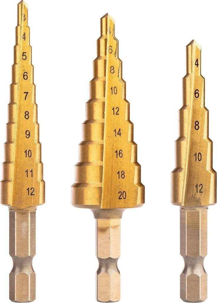 HSS TiN step drill set 3-20