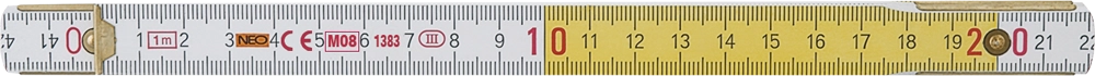 Neo Wooden folding measure 1m white