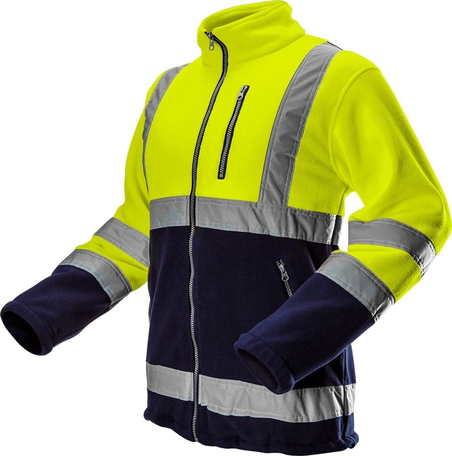 High visibility fleece jacket  yellow  size