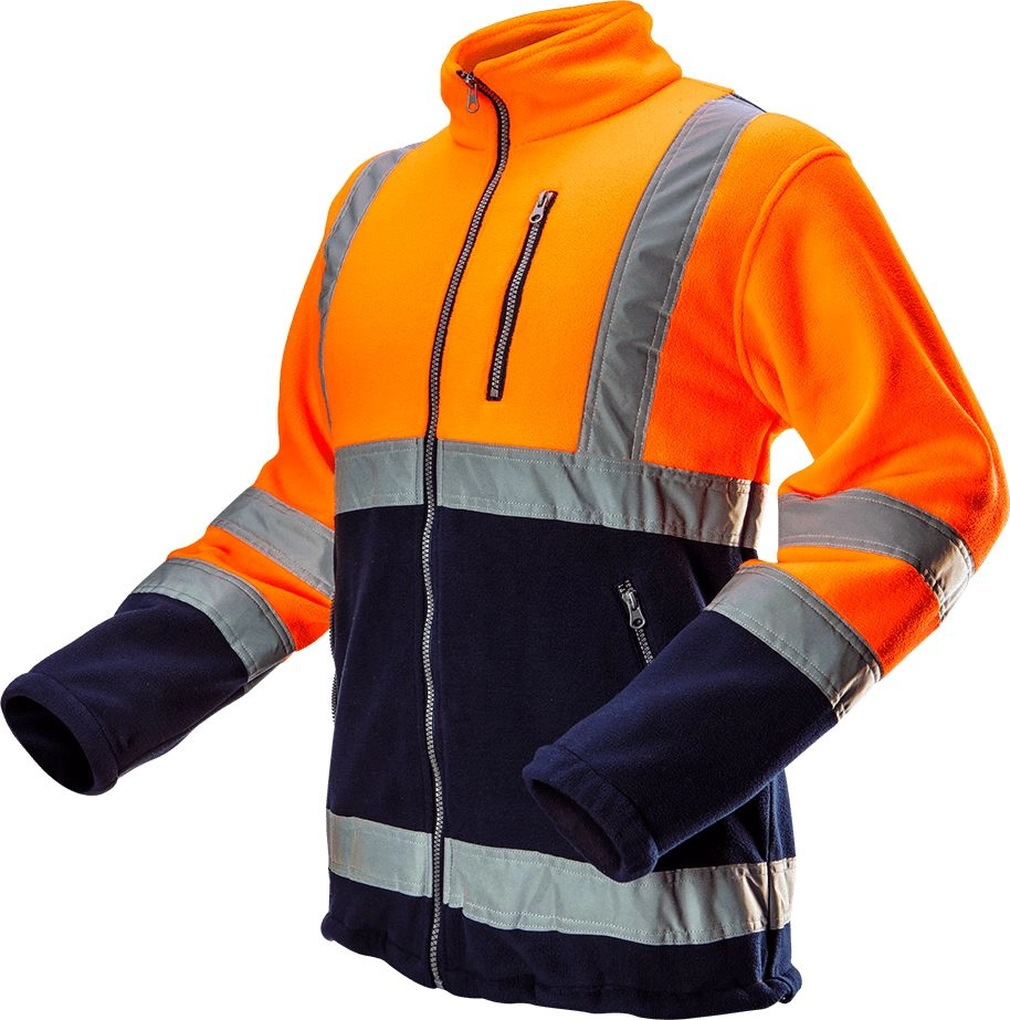 High visibility fleece jacket orange size