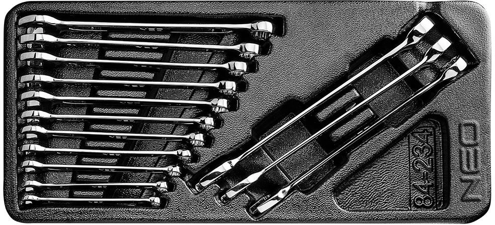 Neo Set of bent combination wrenches