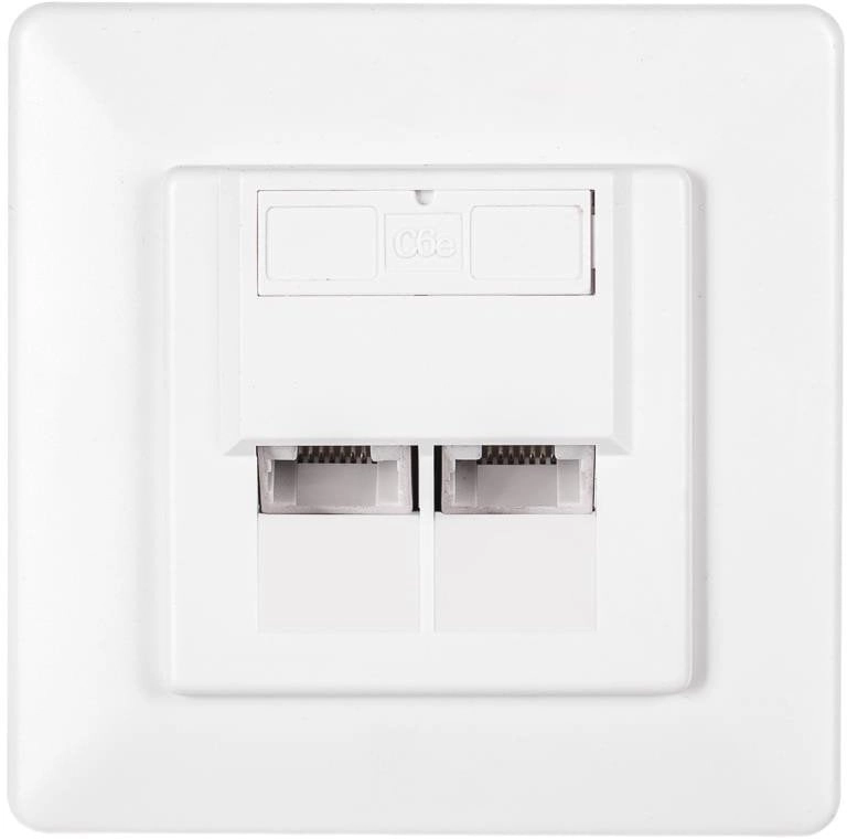 NetRack complete flush-mounted socket 2xRJ45 8p8c