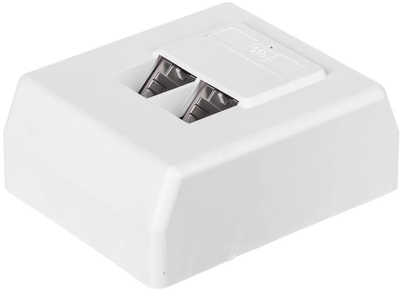 NetRack complete surface-mounted socket 2xRJ45 8p8c