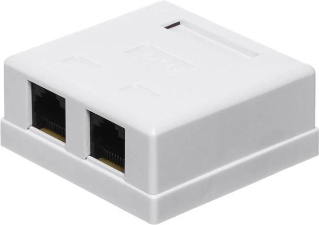 NetRack complete surface-mounted socket 2xRJ45 8p8c