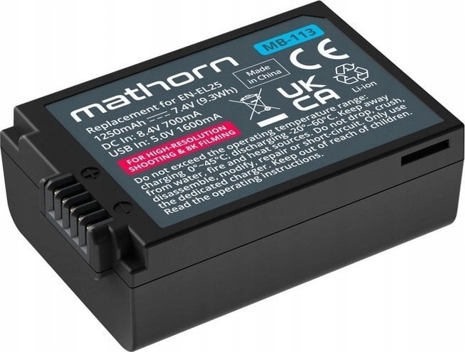 Nitecore Battery Mathorn MB-113 1250mAh USB-C