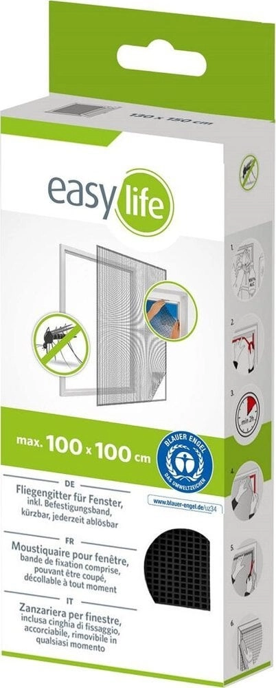 MOSQUITO NET WINDOW 100X100 BLACK POLYESTER