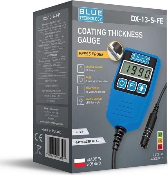 Blue technology DX-13-S-FE paint thickness gauge