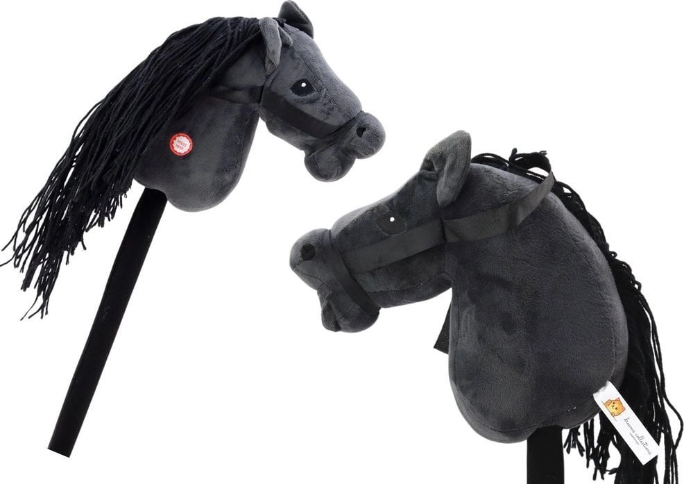 Hobby Horse plush long-haired horse black