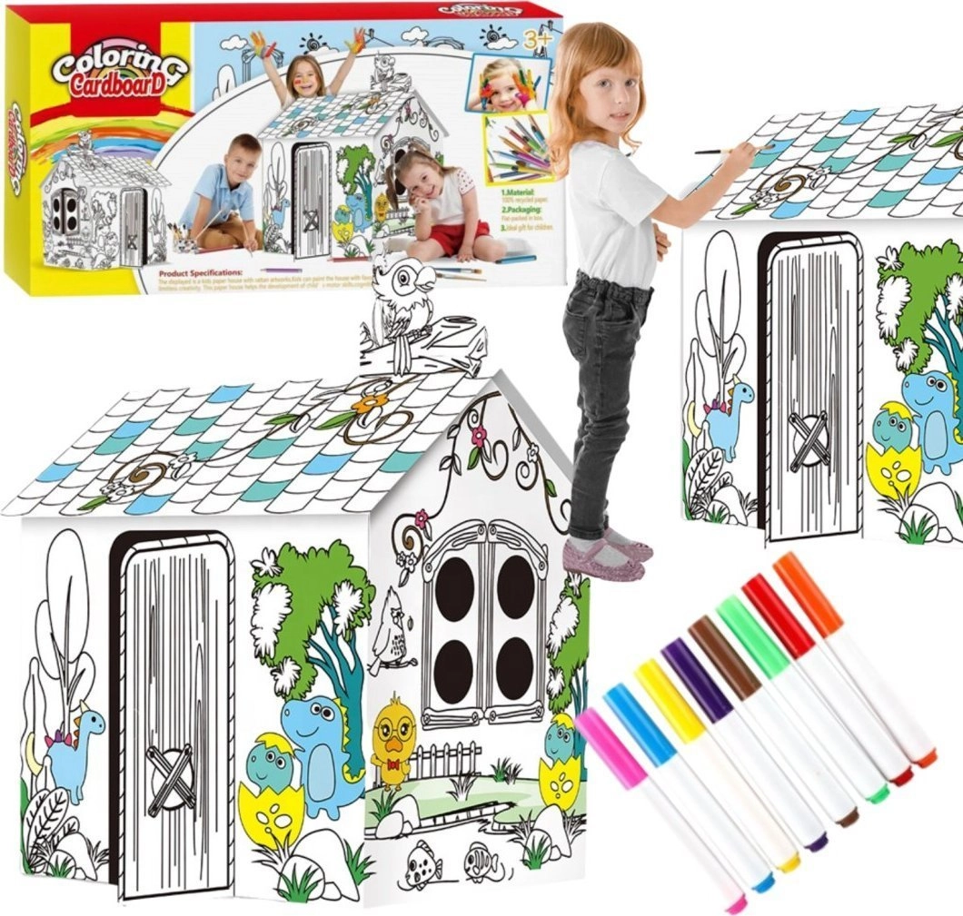 Domek kartonowy do malowania XXL 3+