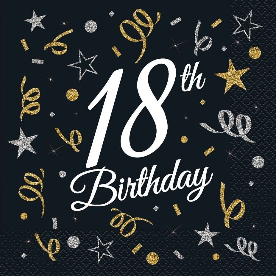 BC 18th Birthday napkins 33x33cm 20