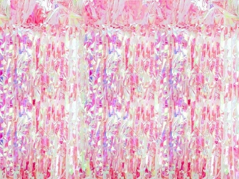 Party curtain iridescent pink 100x200cm 5904555072404