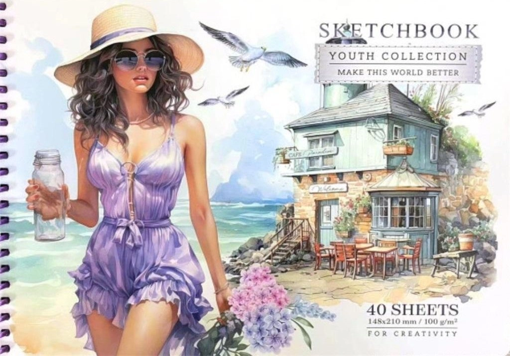 Sketchbook A5/40K  smooth  circular  Cafe FRESH