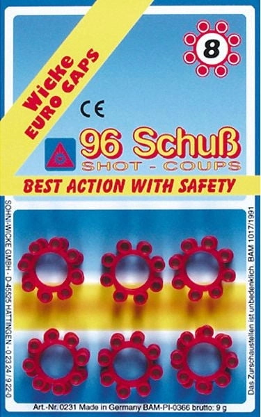 8-shot percussion caps for the drum