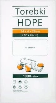 HDPE Torebki spożywcze 14x4x26 cm 1000