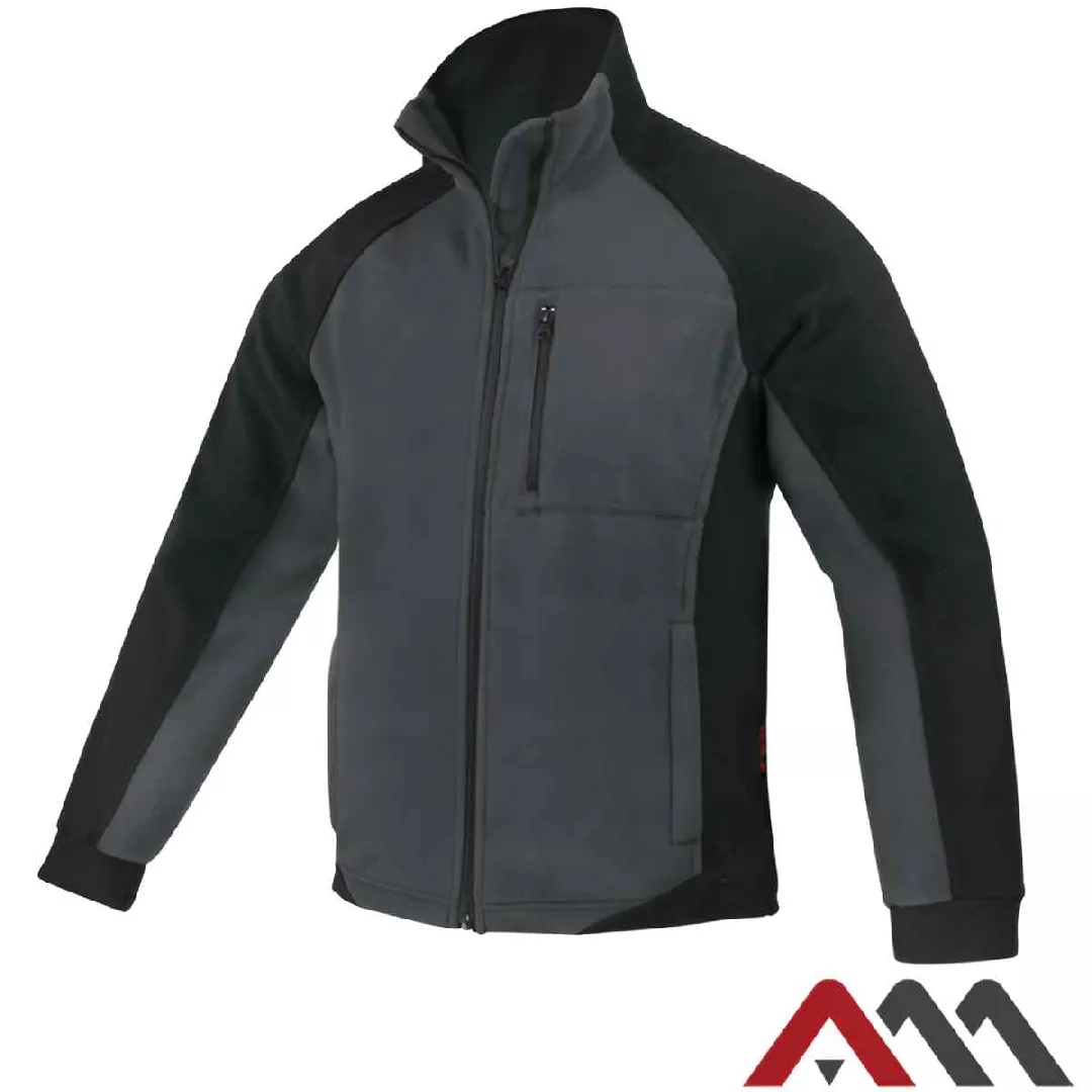 Fleece jacket with raveysl. gray-black XL