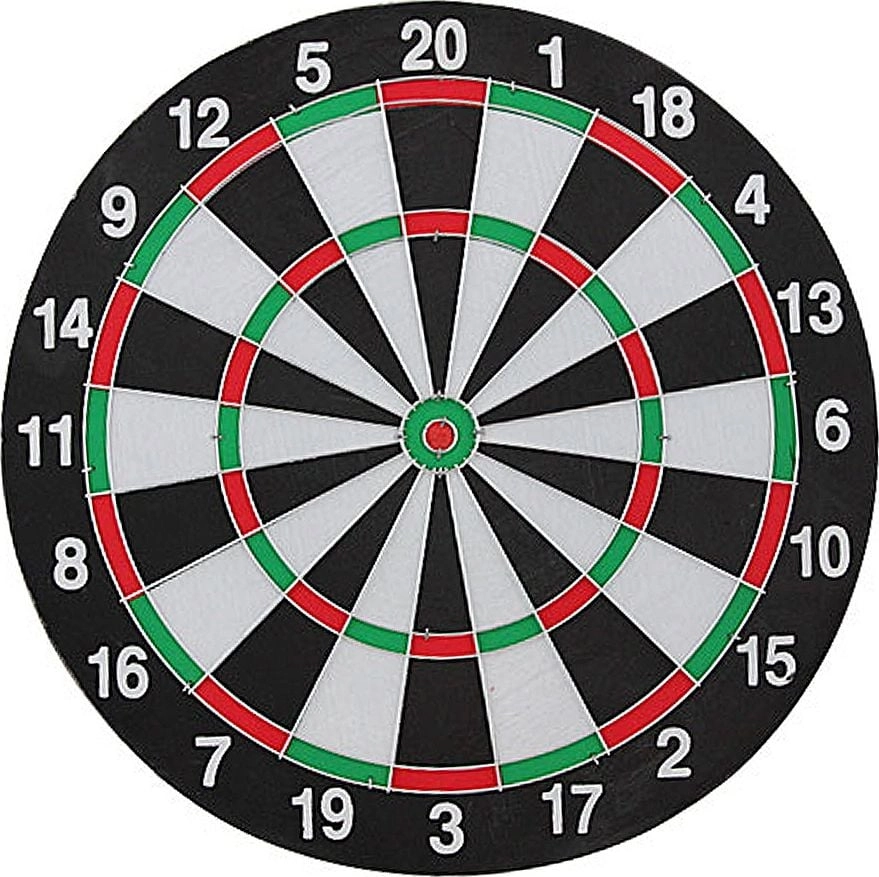 Sisal dart board + 6 darts