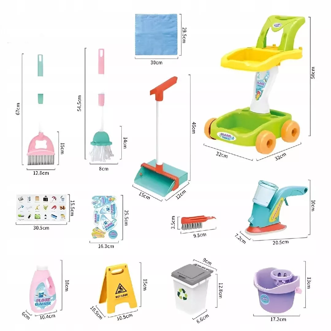 Cleaning trolley set 24 elements HN154668