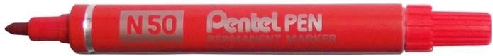 MARKER PENTEL N50 OKR.KOŃ.B/CZERWONY