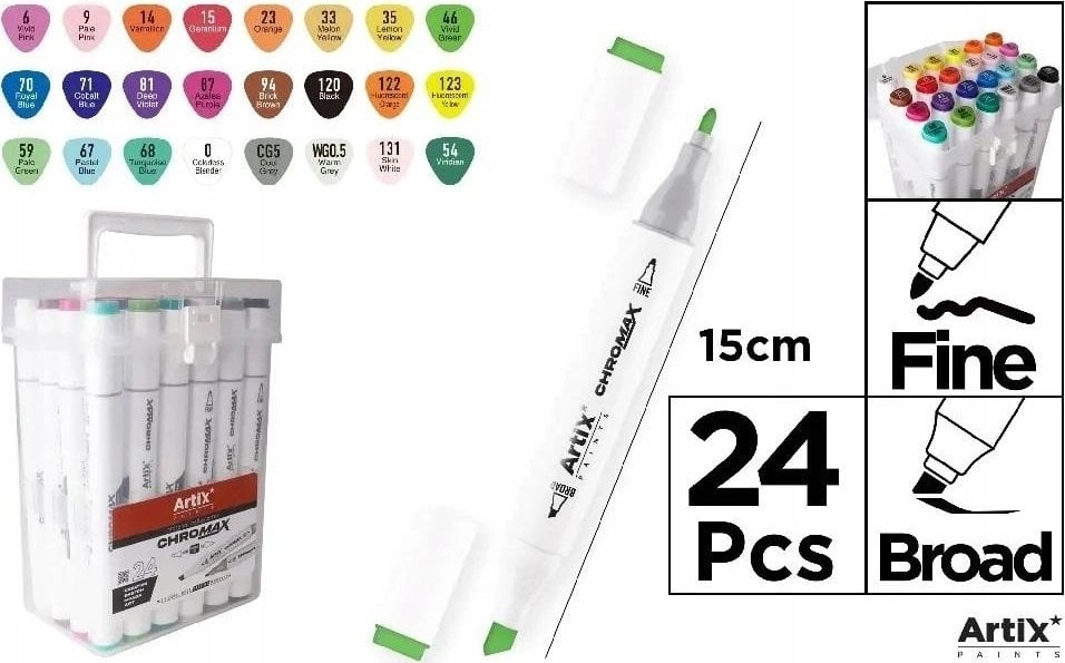 ARTIX double-sided alcohol markers 24 colors