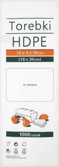 Torebki spożywcze 10x4x30 18x30cm 1000 sztuk