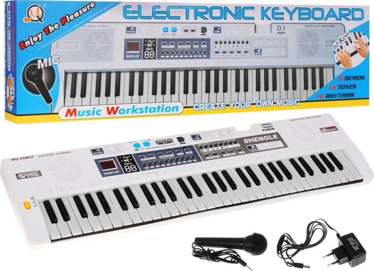 White Keyboard for Children 5+ Microphone