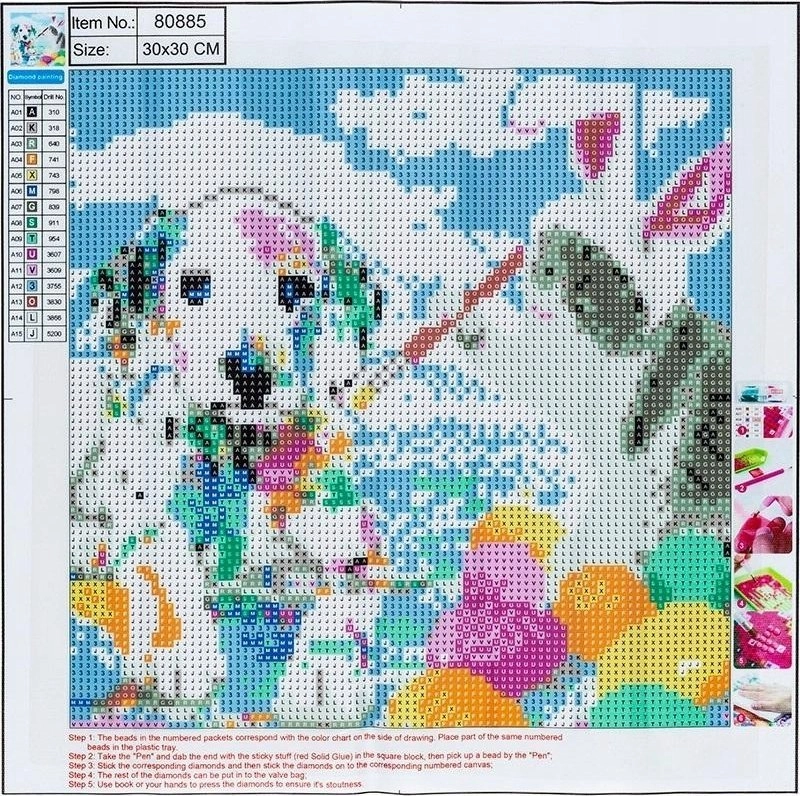 5D diamond mosaic - CatDog 30x30