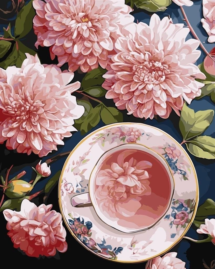 Painting by numbers 40x50cm Pink dahlias