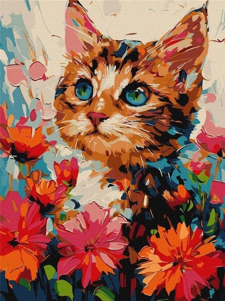 Painting by numbers - Cat in