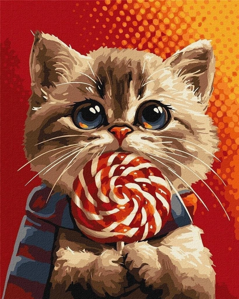 Painting by numbers - Cat with