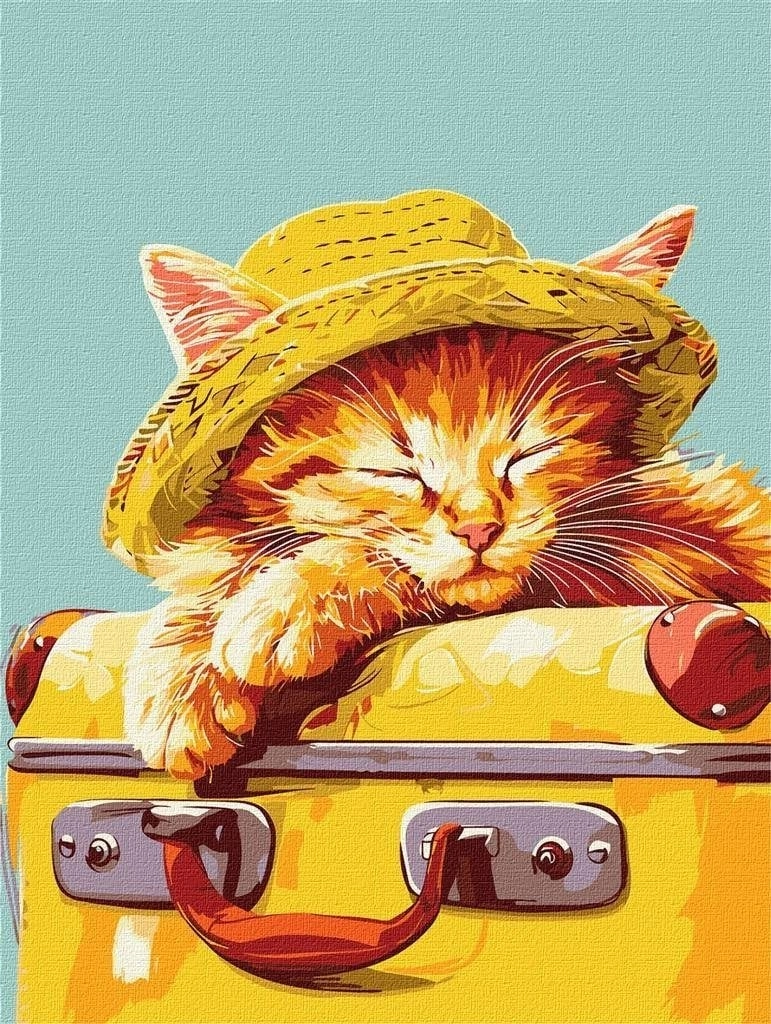 Painting by numbers - Sleeping kitten