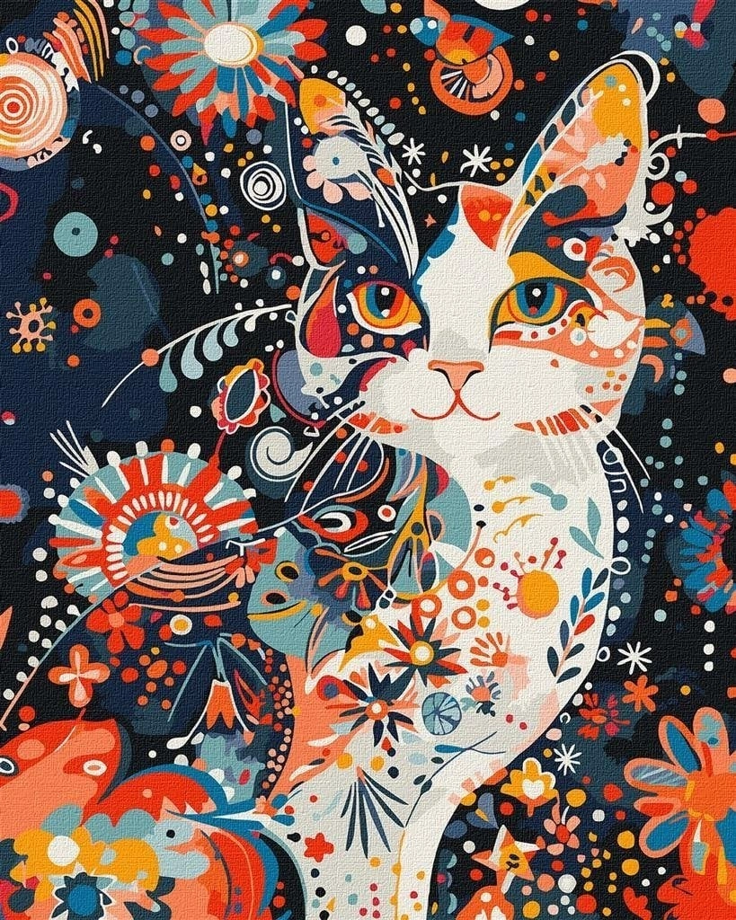 Painting by numbers - Graceful kitten