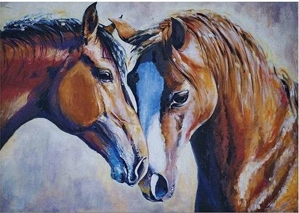 5D diamond mosaic - Horses 40x30cm