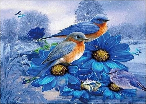5D diamond mosaic - Birds 40x30cm
