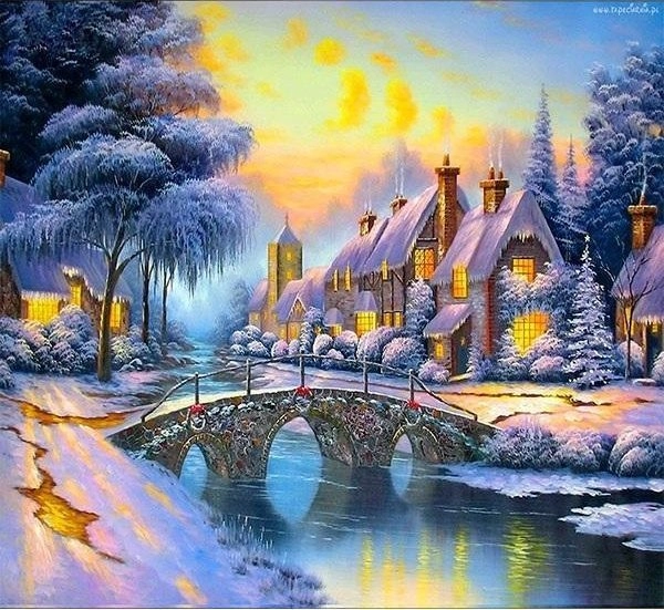 5D diamond mosaic - Winter 40x30cm