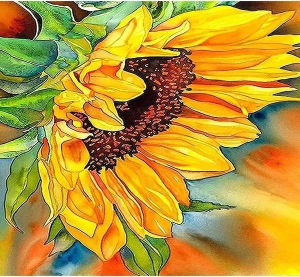5D diamond mosaic - Sunflower flower