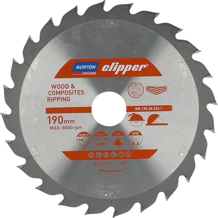 NORTON CIRCULAR SAW BLADE 190mm x
